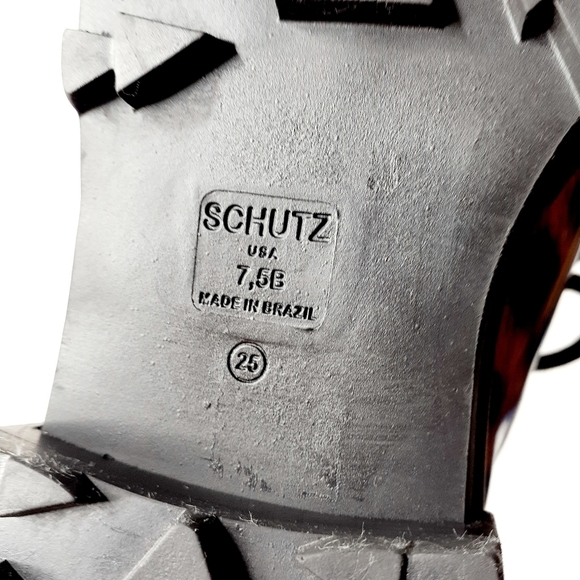 NEW Schutz Lucille Leather Animal Print Low Boots F716 - Picture 11 of 12